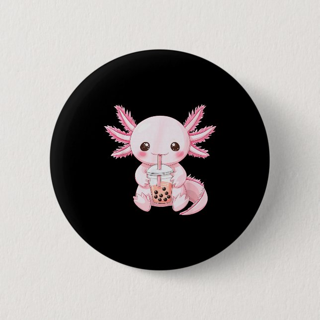 Süßes Anime-Axolotl-Boba  Button (Vorderseite)