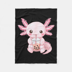 Süßes Anime-Axolotl-Boba Fleecedecke