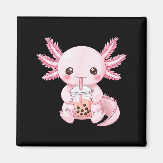 Süßes Anime-Axolotl-Boba  Magnet (Vorne)
