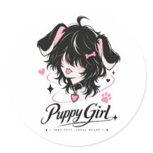 Süßes Anime-Hunde-Mädchen mit weicher Seele