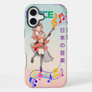 Süßes Anime-Mädchen Gitarristin J-Pop Musik Handyh iPhone 16 Plus Hülle