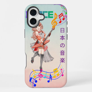 Süßes Anime-Mädchen Gitarristin J-Pop Musik Handyh iPhone 16 Plus Hülle