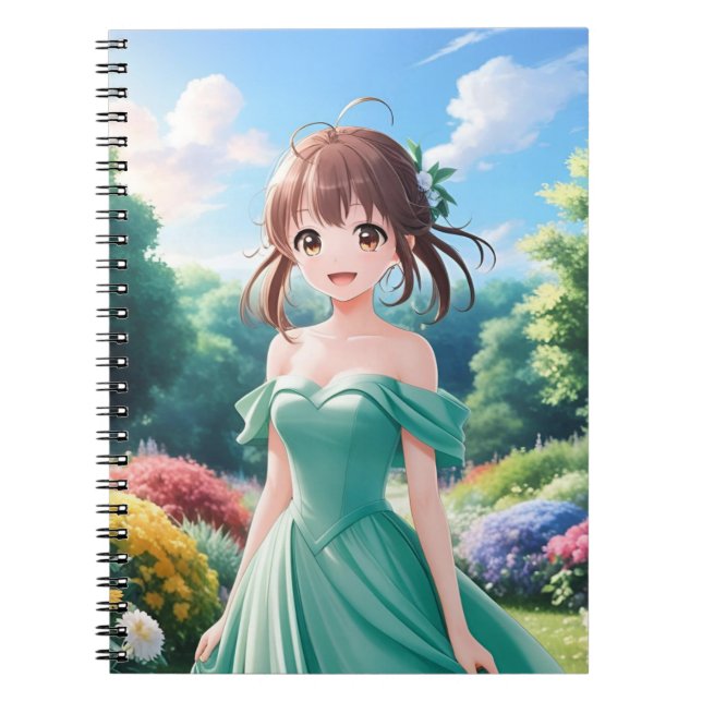 Süßes Anime-Mädchen Notizblock (Vorderseite)