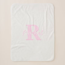 Süßes anpassbares Monogramm | Pink Ombre & Grau
