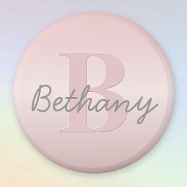 Süßes anpassbares rosa Monogramm & Ihr Name Schrif Magnet