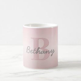 Süßes anpassbares rosa Monogramm und Ihr Name in S Kaffeetasse