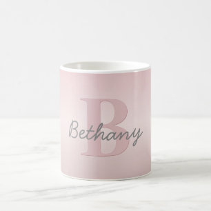 Süßes anpassbares rosa Monogramm und Ihr Name in S Kaffeetasse