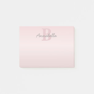 Süßes anpassbares rosa Monogramm und Ihr Name in S Post-it Klebezettel