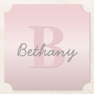 Süßes anpassbares rosa Monogramm und Ihr Name in S Untersetzer