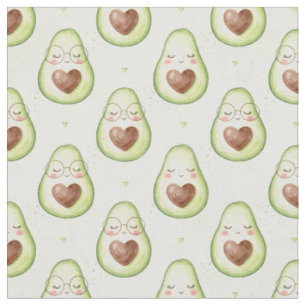 Süßes Aquarell-Avocado-Herz-Brille Nahtloses Muste Stoff