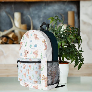 Süßes Aquarell-Axolotl-Muster-Monogramm Bedruckter Rucksack