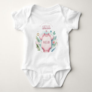 Süßes Aquarell-Blumen-Mashallah-islamischer Name Baby Strampler