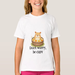 Süßes Aquarell-Capybara im Whirlpool mit Orangen & T-Shirt