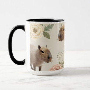 Süßes Aquarell-Capybara-Nahtloses Muster Tasse