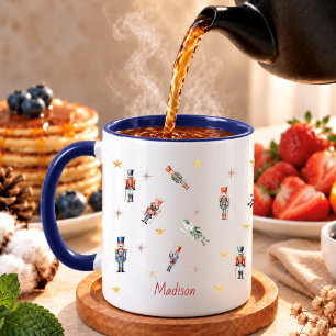 Süßes Aquarell-Nussknacker-Soldaten-Sterne-Muster Tasse