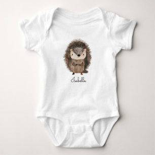 Süßes Aquarell-Waldtier-Igel-Babynamen Baby Strampler