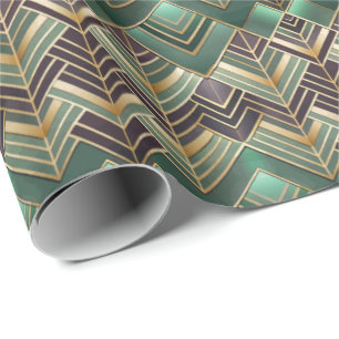 Süßes Art Deco-Fliesenmuster Geschenkpapier