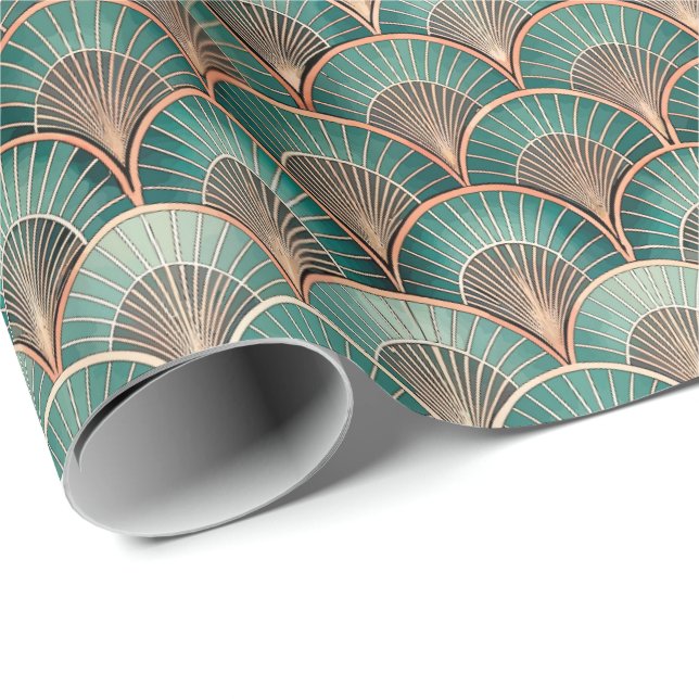 Süßes Art Deco-Fliesenmuster  Geschenkpapier (Rolleneckpunkt)