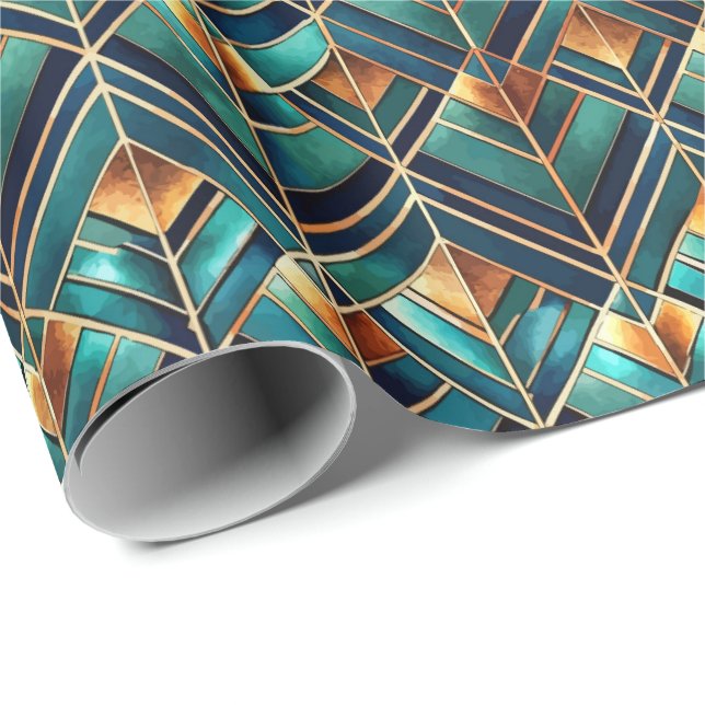 Süßes Art Deco-Fliesenmuster  Geschenkpapier (Rolleneckpunkt)