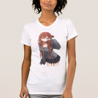 Süßes ästhetisches Anime-Mädchen T-Shirt