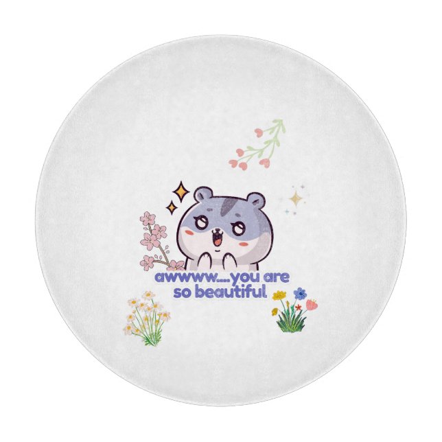 Süßes ästhetisches Hamster-Schneidbrett Schneidebrett (Vorderseite)