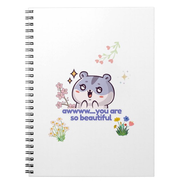 Süßes ästhetisches Hamster-Spiralnotizbuch Notizblock (Vorderseite)