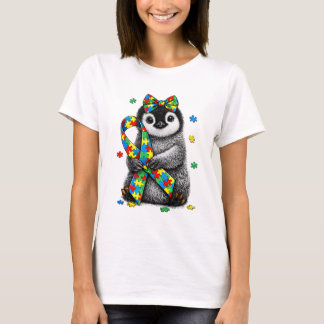 Süßes Autismus-Bewusstsein-Pinguin-Puzzle-Band Apr T-Shirt