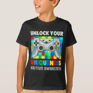 Süßes Autismuss Awareness Videospiel Puzzle Gamer  T-Shirt