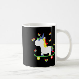 Süßes Autistisches Skateboarding Einhorn Magische  Kaffeetasse