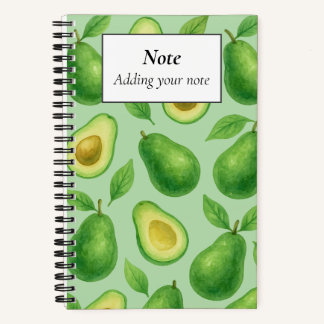 Süßes Avocado-Muster | Grünes ästhetisches Fruchtg Notizbuch