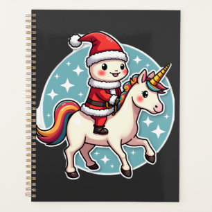Süßes Axolotl Einhorn Weihnachten Santa Frohe Weih Planer