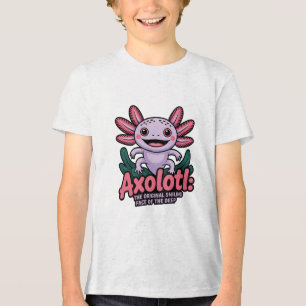 Süßes Axolotl Original Lächelndes Gesicht Tri-Blend Shirt