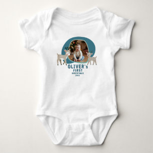 Süßes Baby, 1. Weihnachtsfoto-Rentier Baby Strampler
