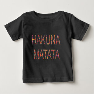 Süßes Baby Afrikanische Vintage-Farben Hakuna Mata T-shirt