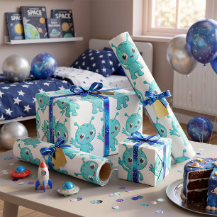 Süßes Baby-Alien-Weltraum-Monster Geschenkpapier