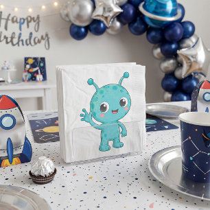 Süßes Baby-Alien-Weltraum-Monster Serviette
