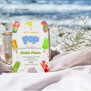 Süßes Baby auf dem Weg Eiscreme-Pop-Baby-Party Einladung