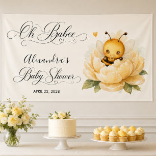 Süßes Baby-Biene-Gelb-Aquarell-Baby-Shower Banner