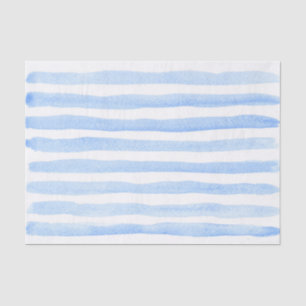 Süßes Baby Blau und Weiß Wasserfarbe Gestreift Seidenpapier