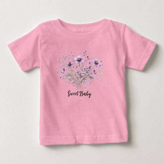 Süßes Baby-Blumen-T-Shirt Baby T-shirt (Vorderseite)