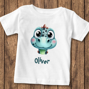 Süßes Baby-Dino-Gesicht Baby T-shirt