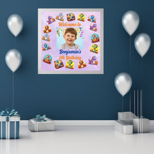 Süßes Baby-Dinosaurier-Halloween-Geburtstagsfoto-P Poster