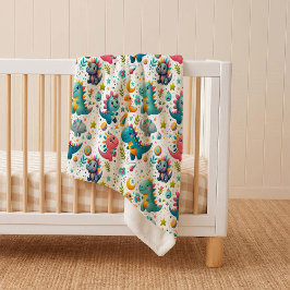 Süßes Baby-Dinosaurier Teal-Kuschel-Dino-Sherpa-De Sherpadecke