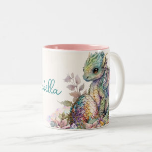 Süßes Baby-Drache-Ei Zweifarbige Tasse