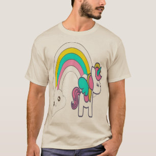 Süßes Baby-Einhorn-Magie-Regenbogen Mit Glückliche T-Shirt