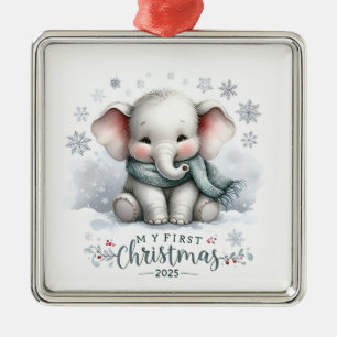 SÜSSES BABY-ELEFANT FÜR MEIN ERSTES WEIHNACHTSFEST ORNAMENT AUS METALL