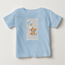 Süßes Baby-Elefant mit blauen Ballons Baby-Party Baby T-shirt