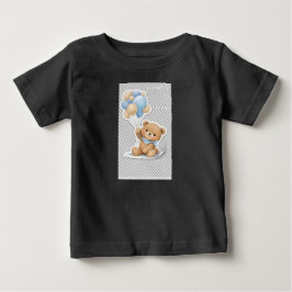 Süßes Baby-Elefant mit blauen Ballons Baby Shower T-shirt