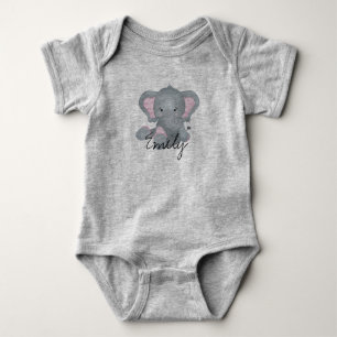 Süßes Baby-Elefant personalisiert Baby Strampler