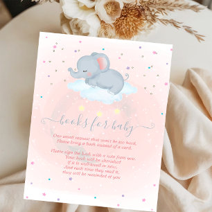 Süßes Baby-Elefant, Wolke, Sterne Baby Shower Begleitkarte